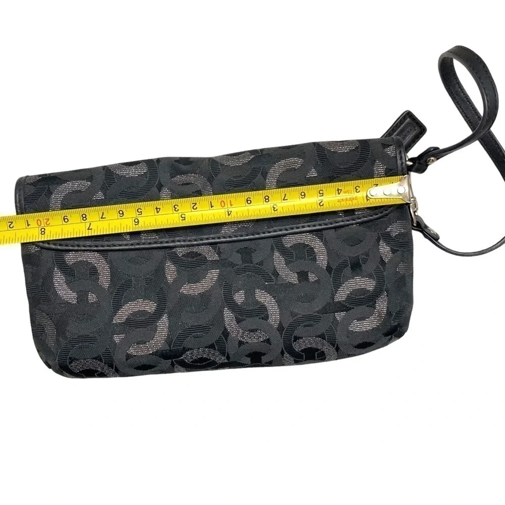Coach Kirsten chainlink optic lurix mini bag wristlet in black